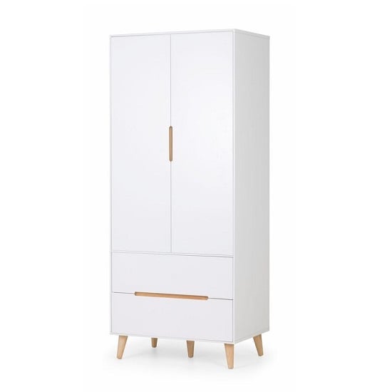 View Abrina wooden wardrobe in matt white and oak