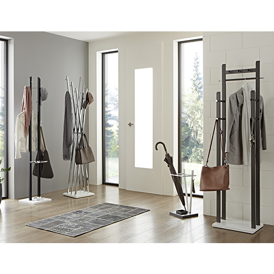 Orem Metal Coat Stand In Anthracite With White Wooden Base_3