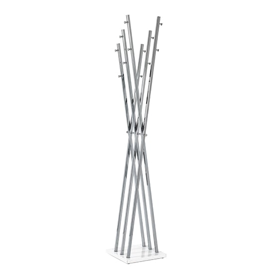 Orem Metal Coat Stand In Chrome With White Base_2