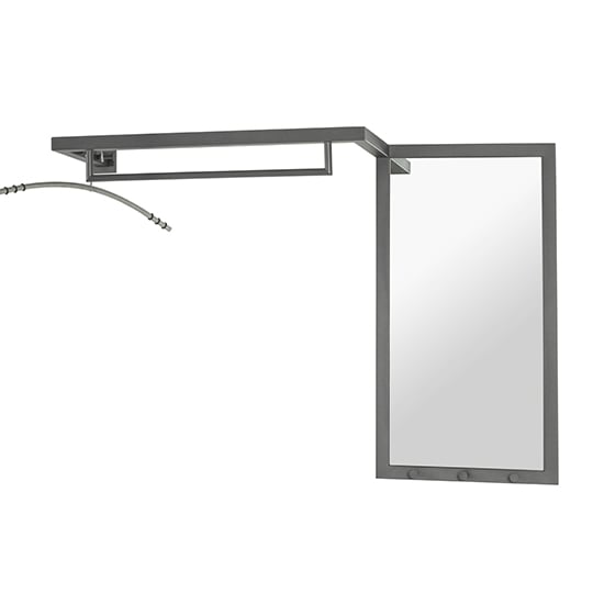 Orem Metal Wall Hung Coat Rack With Mirror In Anthracite_2