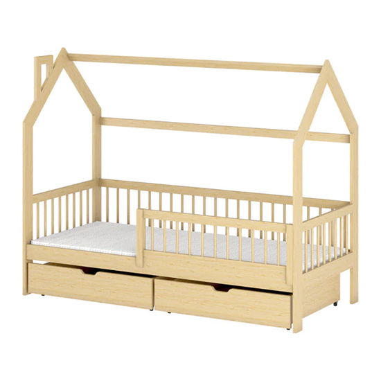 Orem Storage Wooden Single Bed In Pine