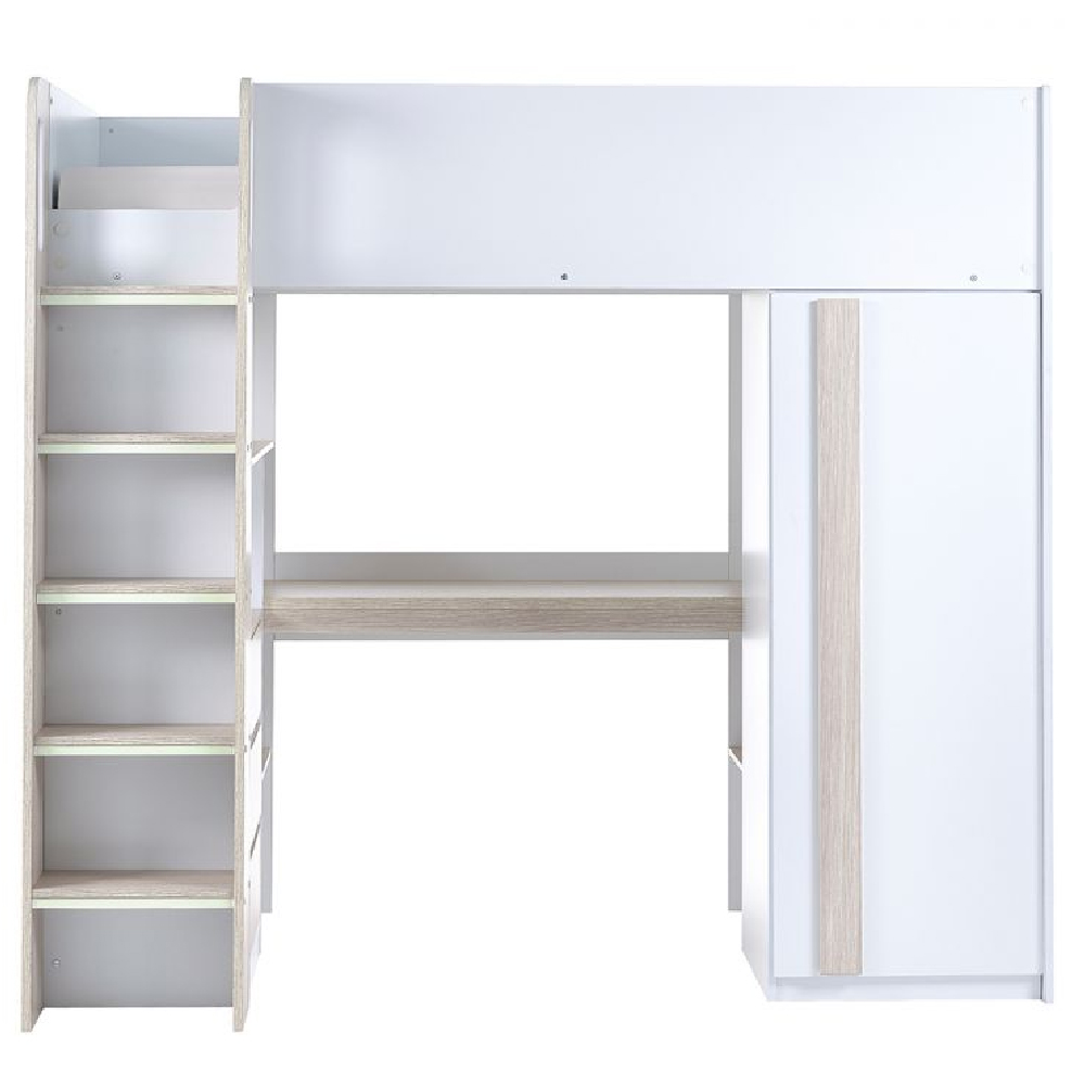 Orem Wooden High Sleeper Children bed In White And Oak
