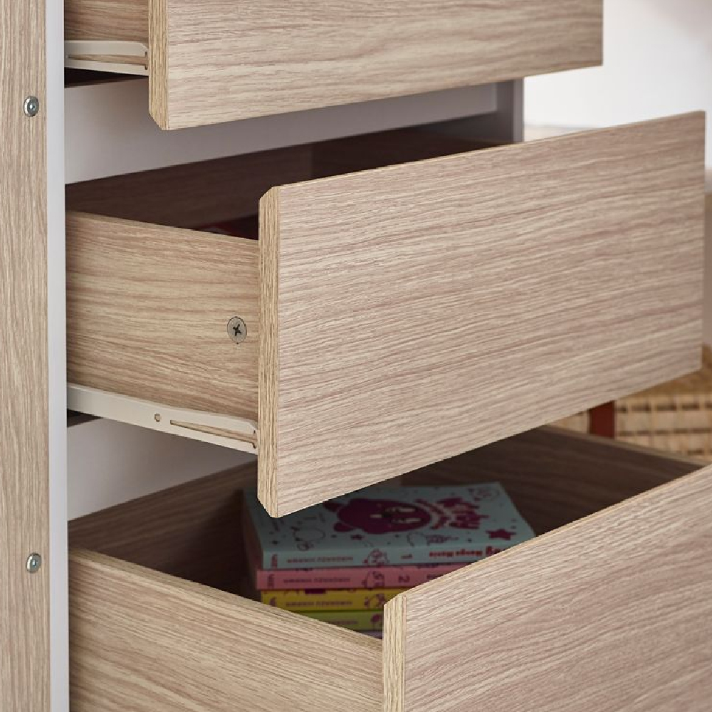 Orem Wooden High Sleeper Children bed In White And Oak