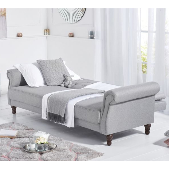 Orexo Linen Fabric Upholstered Sofa Bed In Grey Furniture in Fashion