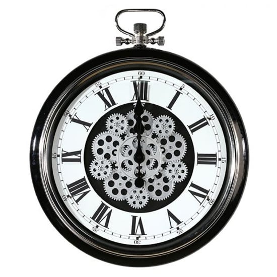 Product photograph of Origin Glass Wall Clock With Black And Silver Metal Frame from Furniture in Fashion