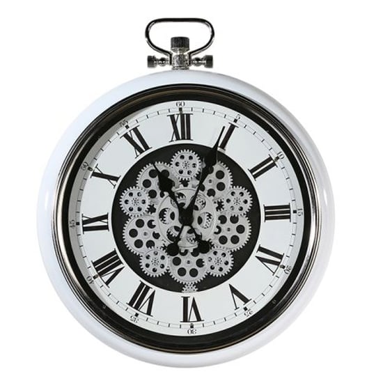 Product photograph of Origin Glass Wall Clock With White And Silver Metal Frame from Furniture in Fashion