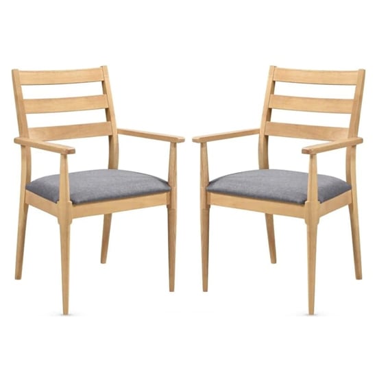 Read more about Orillia carver oak wooden dining chair in pair