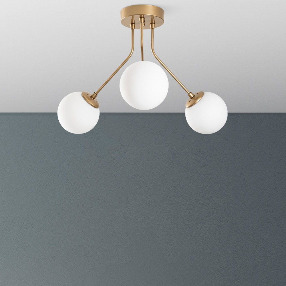 Orion 3 Light Metal Ceiling Light in Gold
