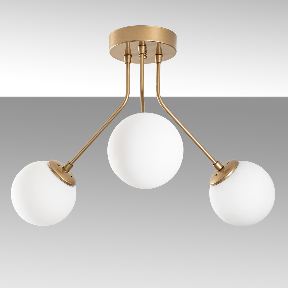 Orion 3 Light Metal Ceiling Light in Gold