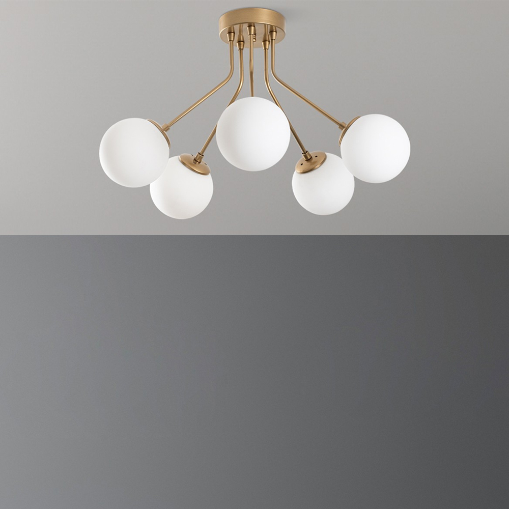 Orion 5 Light Metal Ceiling Light in Gold
