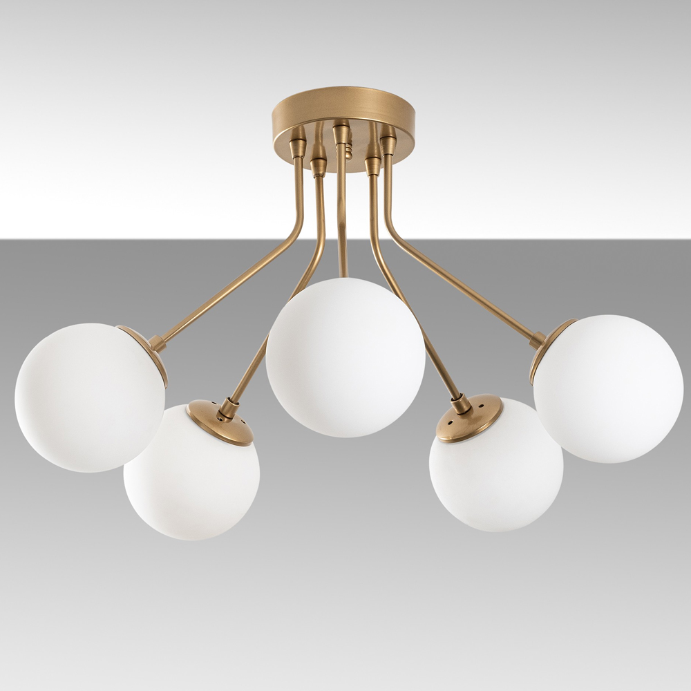 Orion 5 Light Metal Ceiling Light in Gold