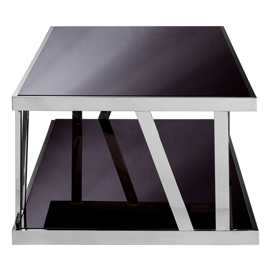 Orion Black Glass Top Coffee Table With Chrome Frame_3