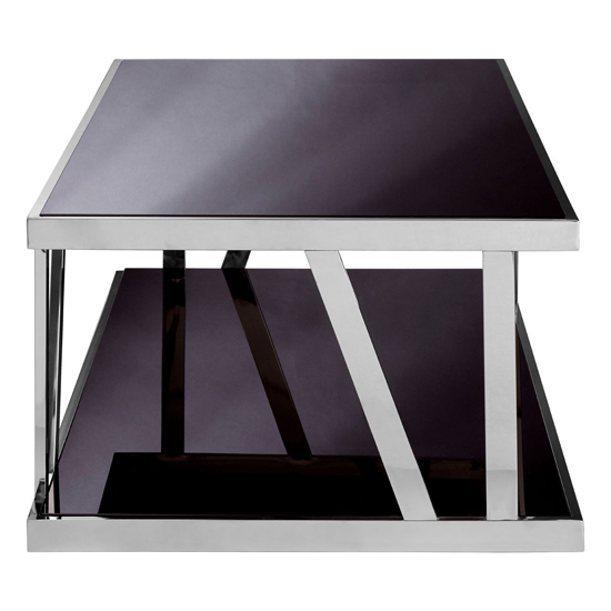 Orion Black Glass Top Coffee Table With Chrome Frame