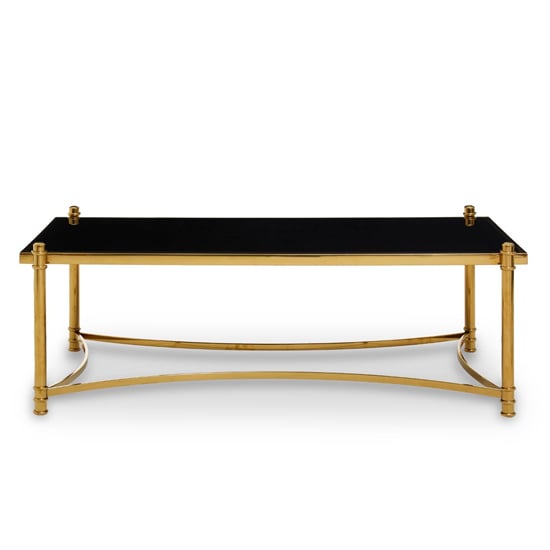 Orion Black Glass Top Coffee Table With Gold Metal Frame_2