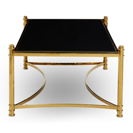 Orion Black Glass Top Coffee Table With Gold Metal Frame_3