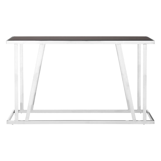 Orion Black Glass Top Console Table With Chrome Frame