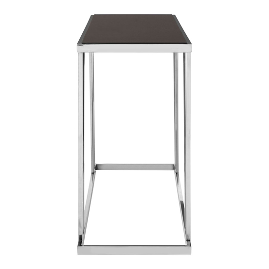 Orion Black Glass Top Console Table With Chrome Frame_3