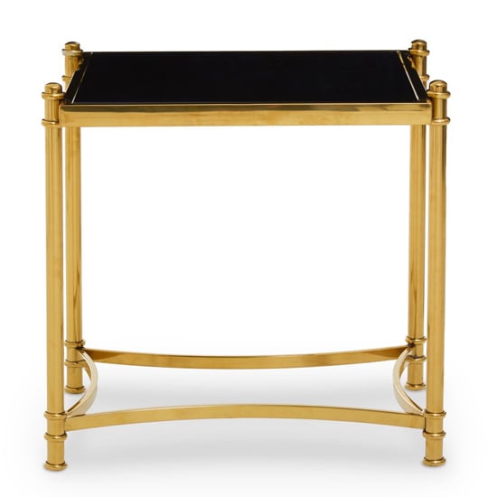 Orion Black Glass Top Side Table With Gold Metal Frame_2