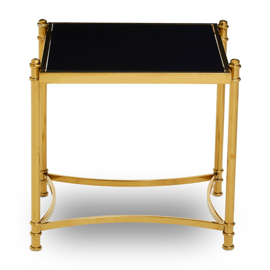 Orion Black Glass Top Side Table With Gold Metal Frame_3