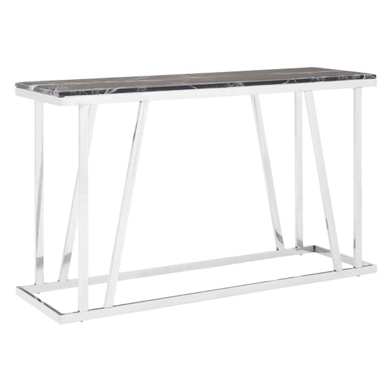Orion Black Marble Top Console Table With Chrome Frame_1