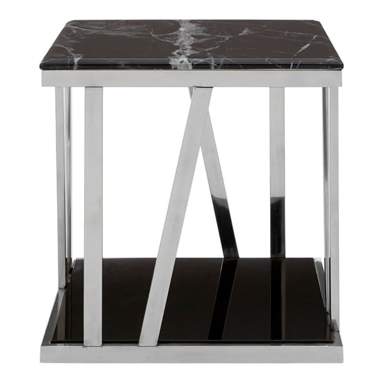 Orion Black Marble Top Side Table With Chrome Frame_2