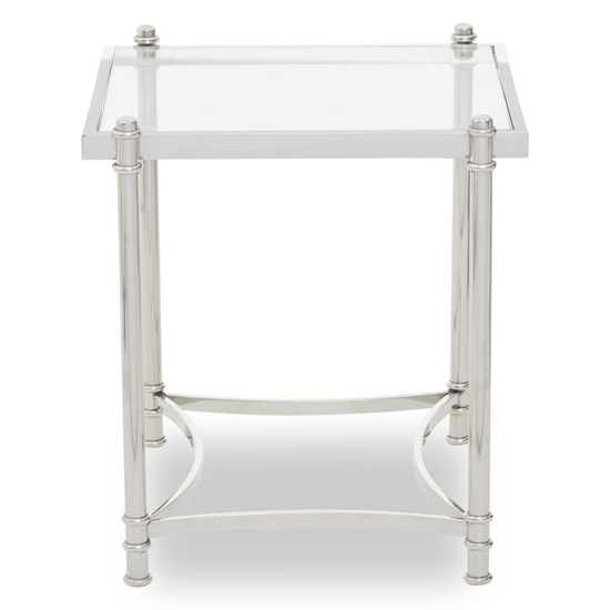Orion Clear Glass Top Side Table With Silver Metal Frame_3