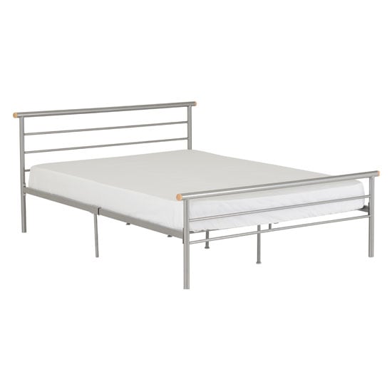 Osaka Metal King Size Bed In Silver_2