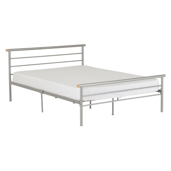 Osaka Metal King Size Bed In Silver