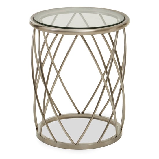 Read more about Orion round clear glass top side table with silver frame