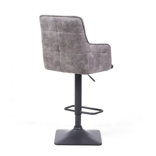 Orion Suede Effect Bar Stool In Dark Grey With Metal Base FiF