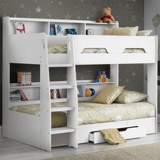 Photo of Oihane wooden bunk bed in pure white