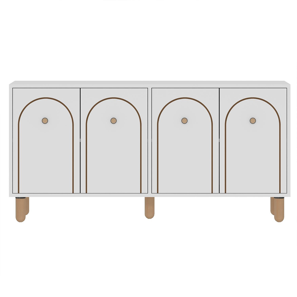 Orion Wooden Sideboard with 4 Doors in White