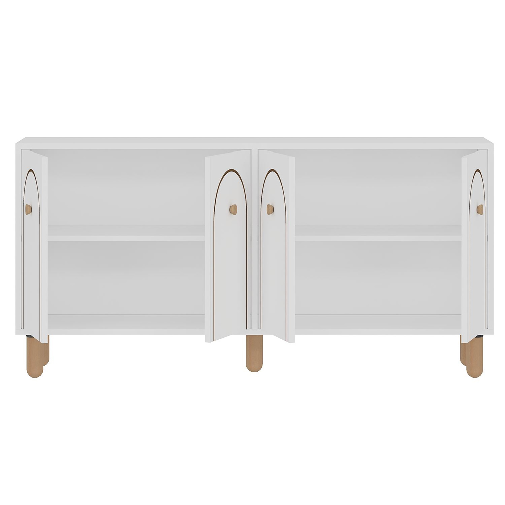 Orion Wooden Sideboard with 4 Doors in White
