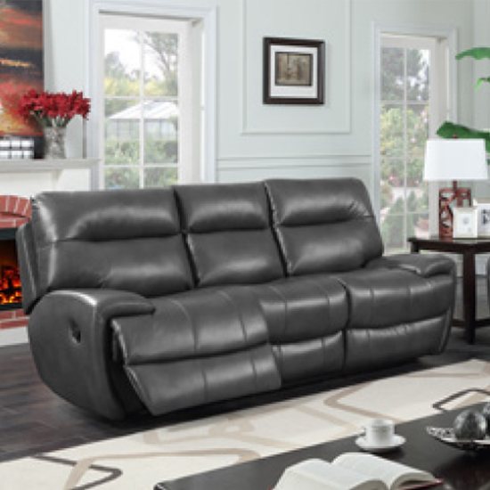 Read more about Beil leathergel and pu recliner 3 seater sofa in grey