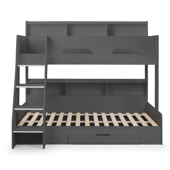 Oihane Wooden Triple Sleeper Bunk Bed In Anthracite_4