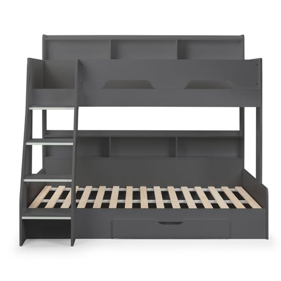 Oihane Wooden Triple Sleeper Bunk Bed In Anthracite