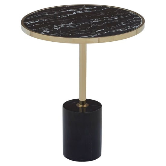 Orizone Black Marble End Table With Gold Steel Frame_2