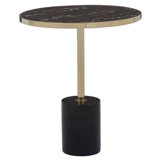 Orizone Black Marble End Table With Gold Steel Frame
