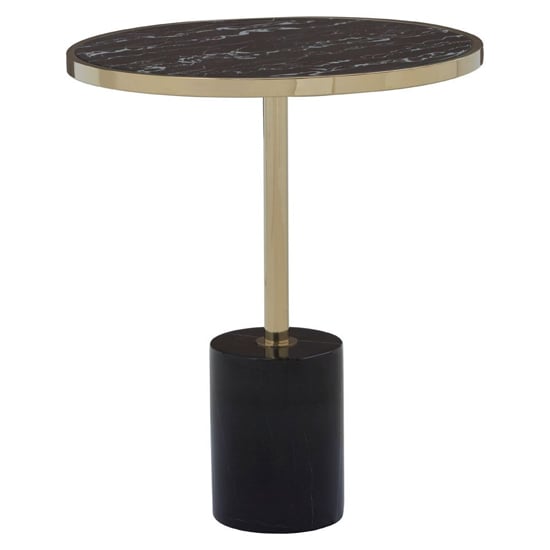 Photo of Orizone black marble end table with gold steel frame