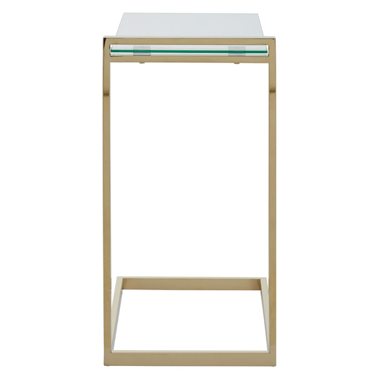 Orizone Clear Glass End Table With Gold Stainless Steel Frame_5