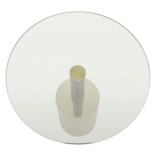 Orizone Clear Glass Top End Table With Gold Steel Base
