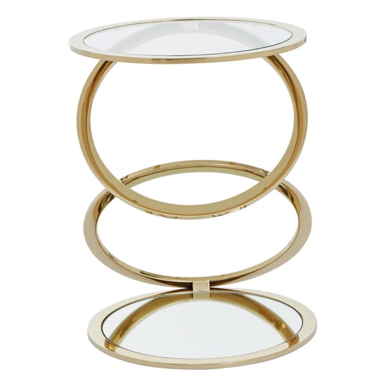 Orizone Clear Glass Top End Table With Gold Steel Frame_2