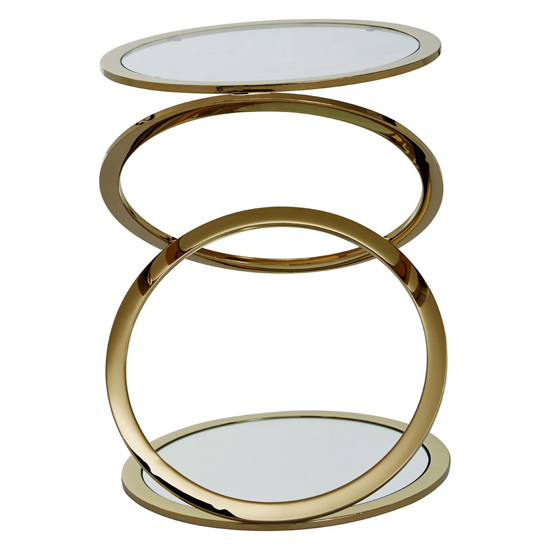 Orizone Clear Glass Top End Table With Gold Steel Frame