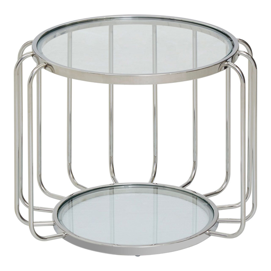 Orizone Clear Glass Top Side Table With Chrome Steel Base_3