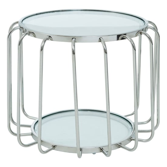 Orizone Clear Glass Top Side Table With Chrome Steel Base_4