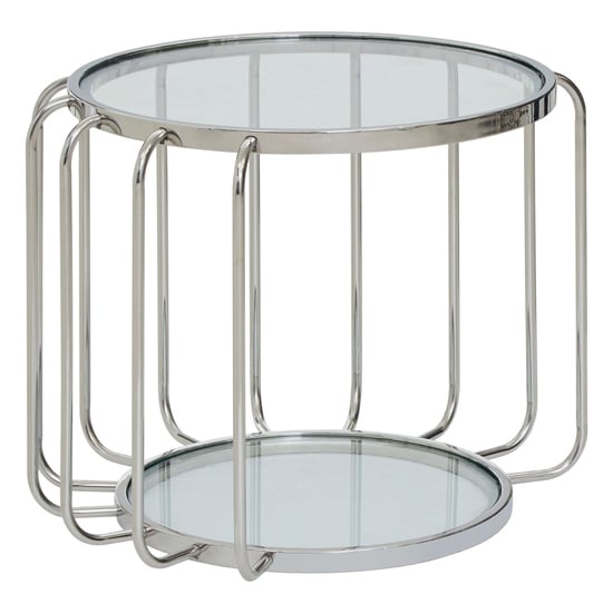 Read more about Orizone clear glass top side table with chrome steel base