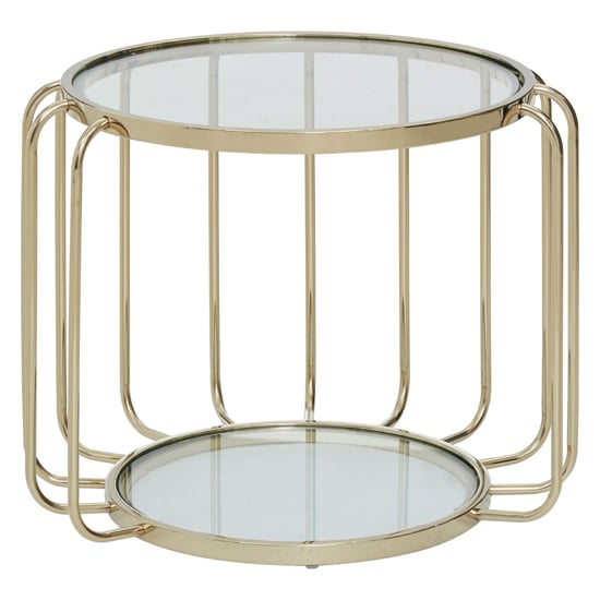 Read more about Orizone clear glass top side table with gold steel base