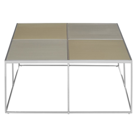 Orizone Glass Coffee Table With Chrome Stainless Steel Frame