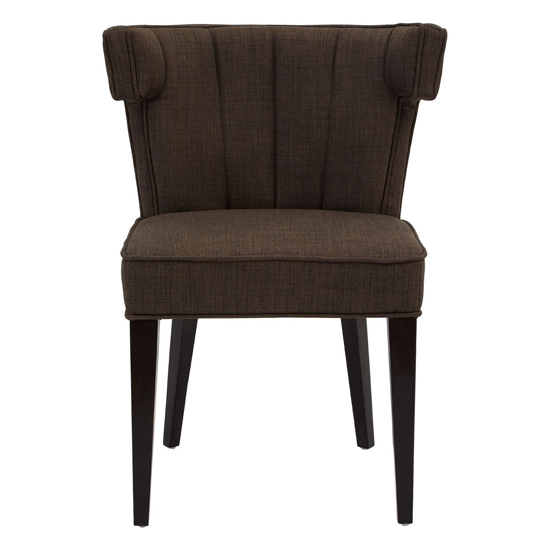 Orizone Upholstered Linen Fabric Dining Chair In Grey