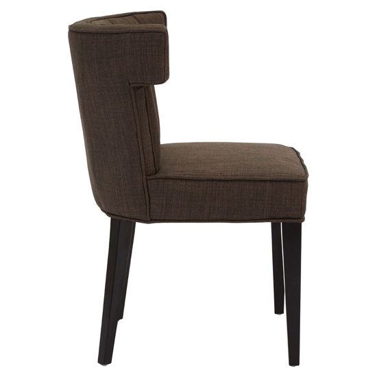Orizone Upholstered Linen Fabric Dining Chair In Grey